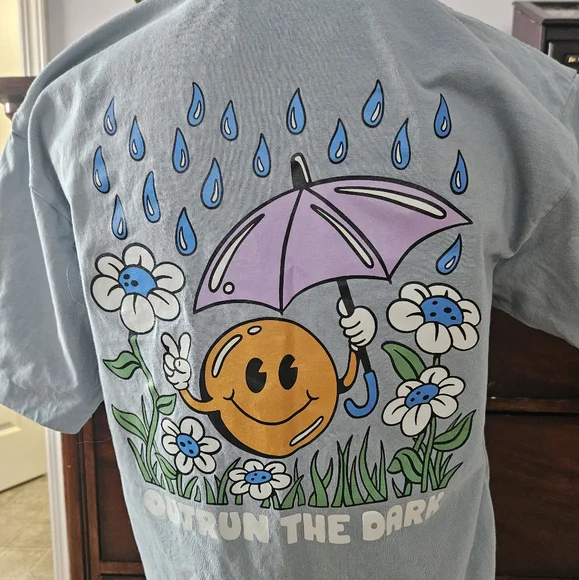 Outrun The Dark Women's Heavy Weight Cotton T Shirt - Picture 2 of 5